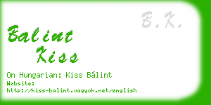 balint kiss business card